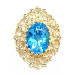 N277 14K SWISS BLUE TOPAZ SLIDE 